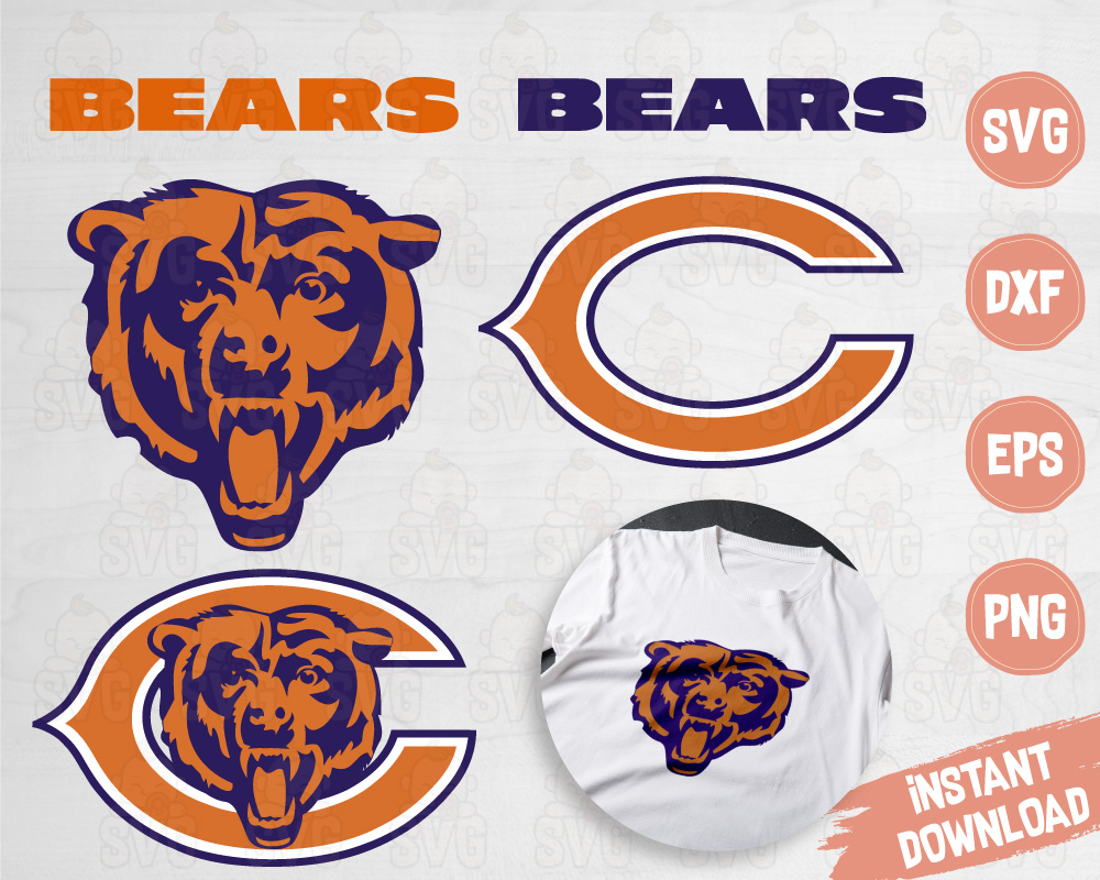 Chicago Bears SVG File – Vector Design in, Svg, Eps, Dxf, and Jpeg Format  for Cricut and Silhouette, Digital download – SVG Shop