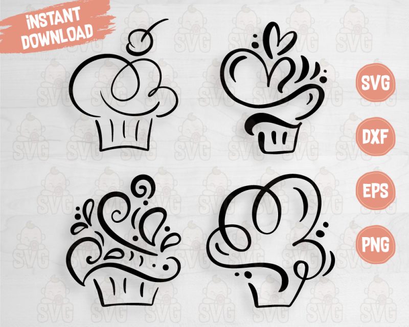 Cupcake Svg is a digital artwork that can be used with any cutting software