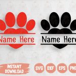 Paw Tracks SVG - Paw Split Monogram Frame Svg- Cats Svg - Dog Svg