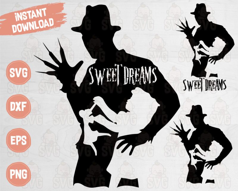 Freddy Krueger Sweet Dreams Design Svg Cut File