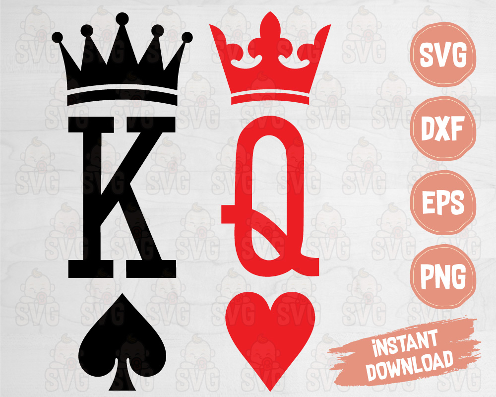 King and queen of hearts SVG