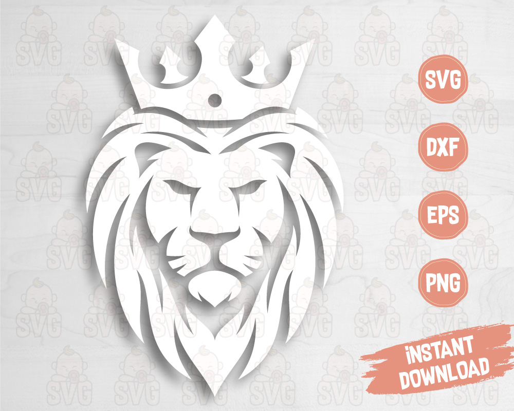 Lion with Crown SVG, Lion Svg Cut File for Cricut ...
