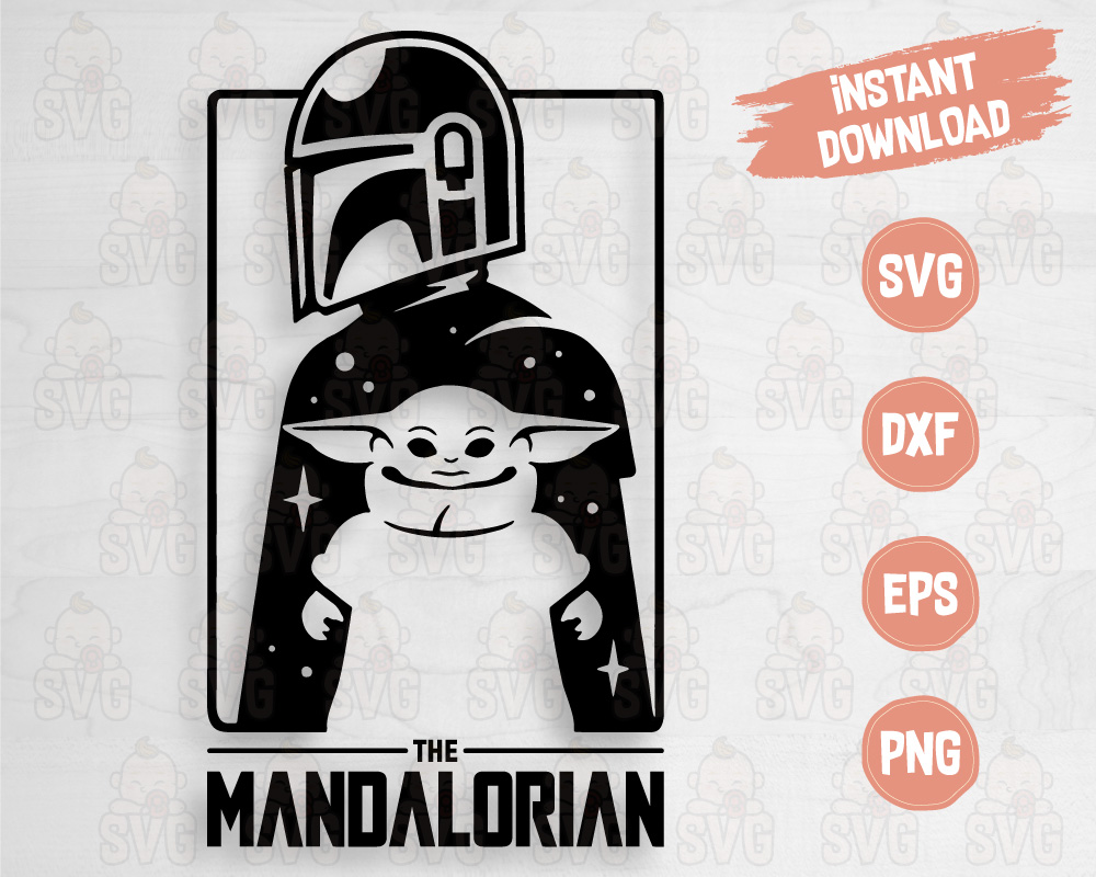 The Mandalorian and Baby Yoda Svg Cut File for Cricut, Silhouette - Svg