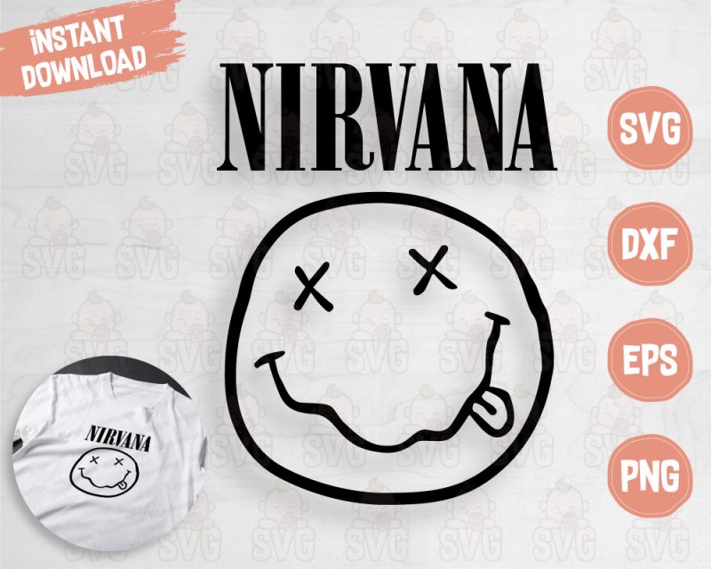 Nirvana Svg Music Band Cut File for Cricut, Silhouette