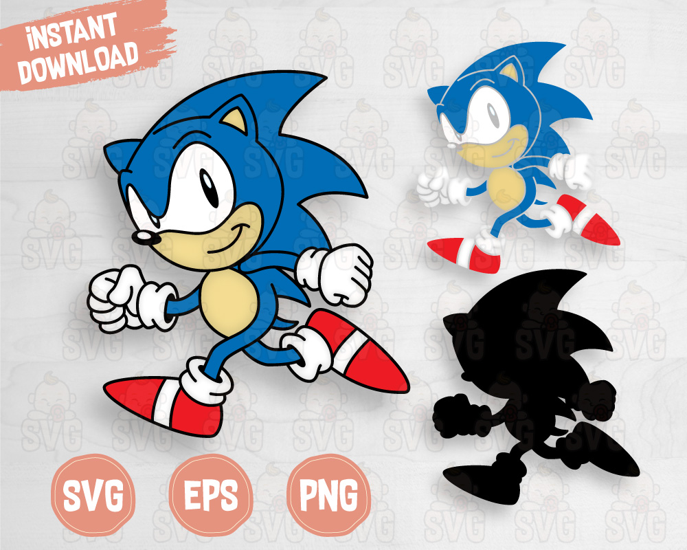 Sonic SVG Cutting File, Sonic The Hedgehog Layered EPS - Svg Baby