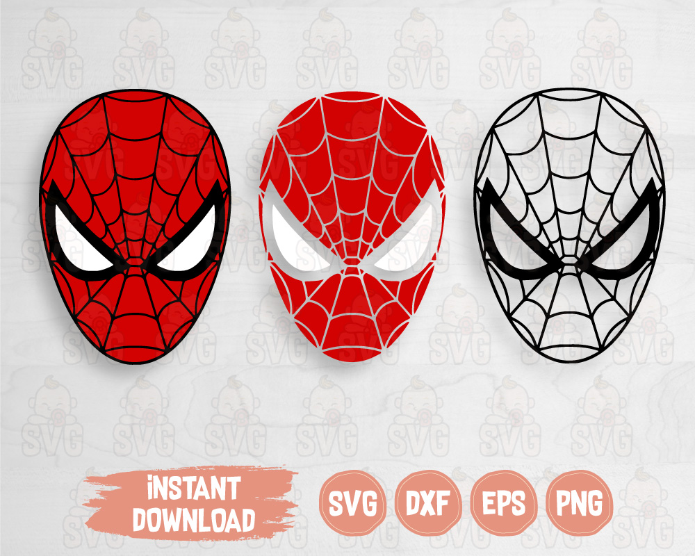 Spider Man Mask Layered SVG, Spider Man Silhouette - Svg Baby