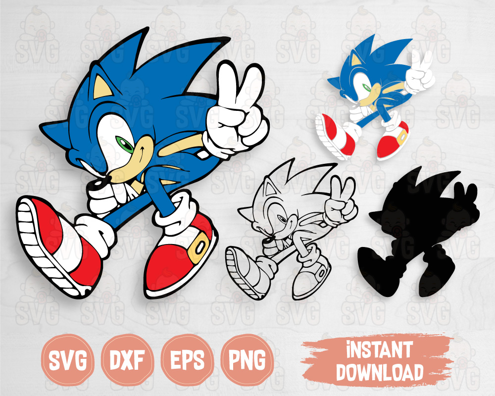 Download Sonic Svg Cut Sonic The Hedgehog Layered Eps Sonic Clipart Svg Baby
