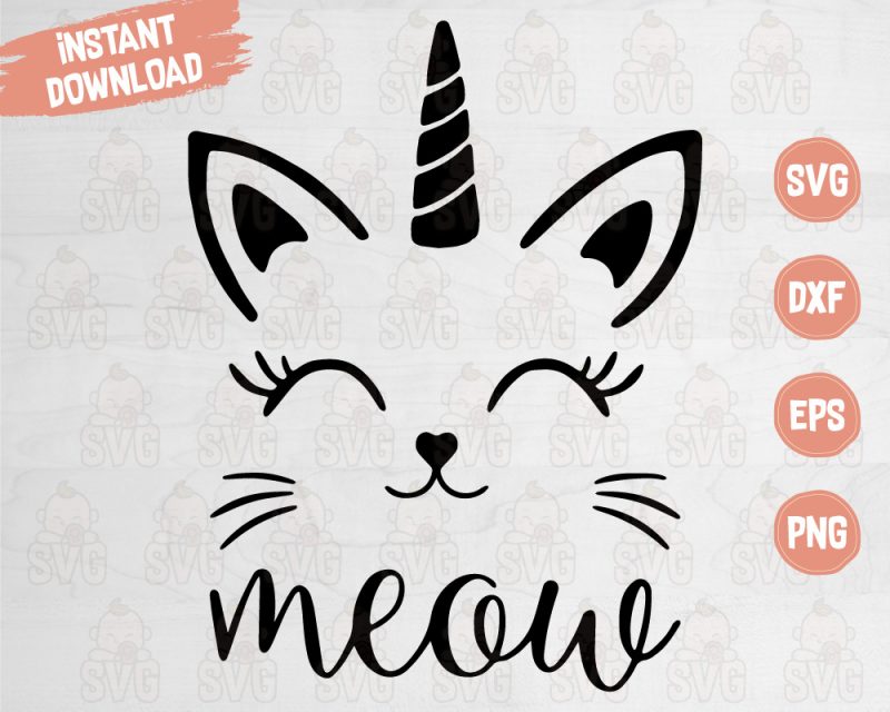 Unicorn Cat Svg Cut File for Cricut and Silhouette