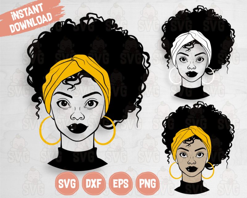 Afro Woman Svg, Beautiful African American Cut File for Cricut