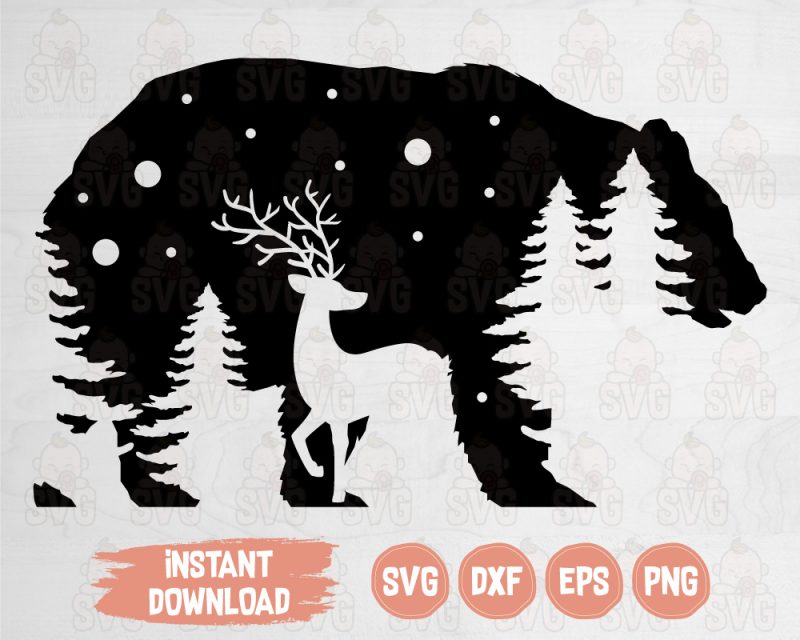 Wildlife Bear Svg Cut File for Cutting Machines