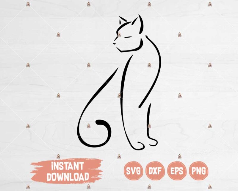 Cat Silhouette SVG cutting files