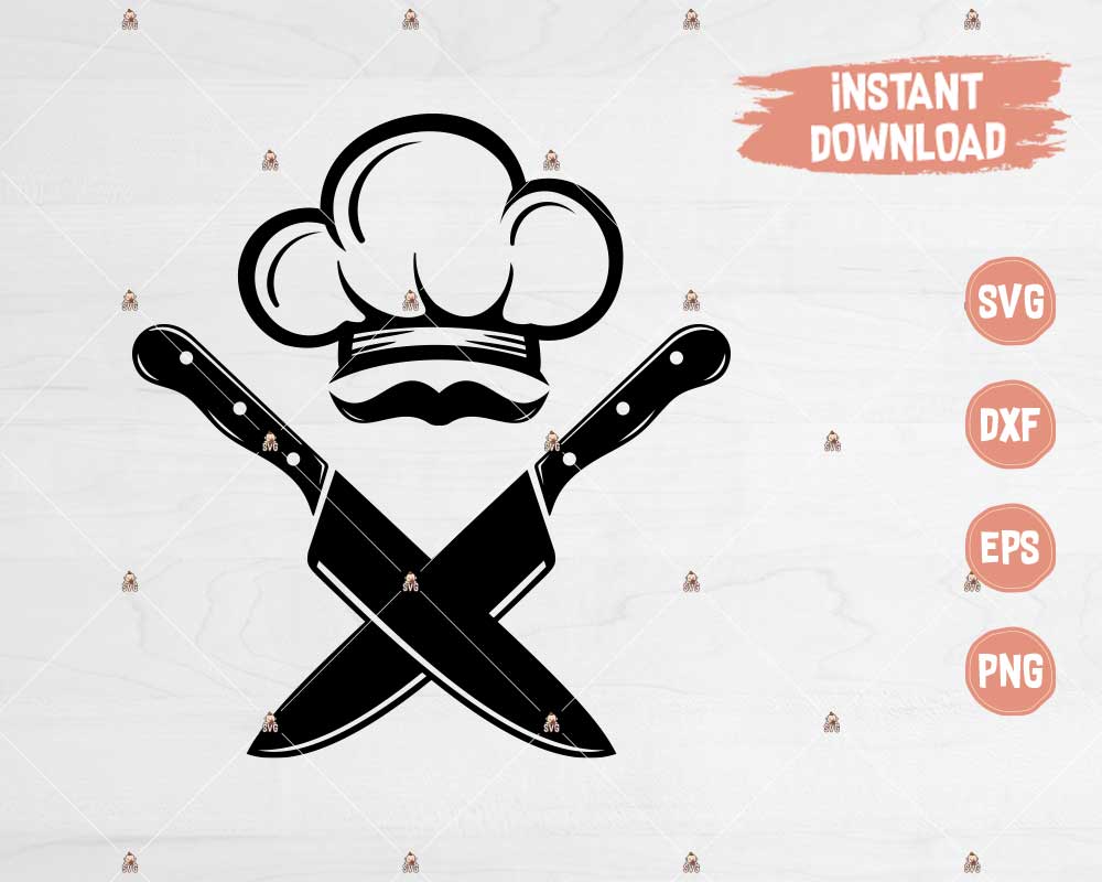 Chef Logo SVG cut or print file, Cooking Cut File - Svg Baby