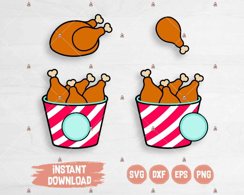 Chicken Wings SVG, Bucket of Chicken Cut File - Svg Baby