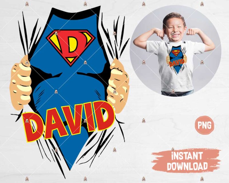 Superman Tshirt customizable with Kid's Name