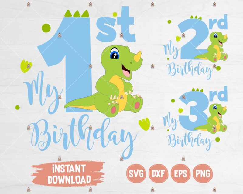 Dinosaur Birthday Party Cutting files for Cricut, Silhouette