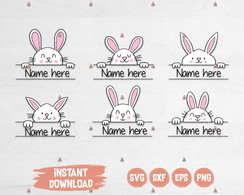 Easter Rabbits Cut or Print Files SVG for Silhouette and Cricut