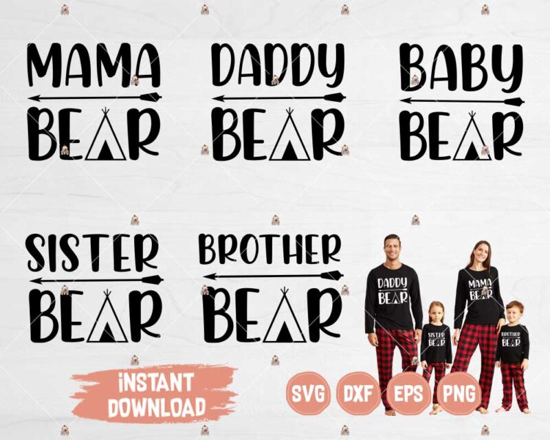 Family Bear SVG cutting files