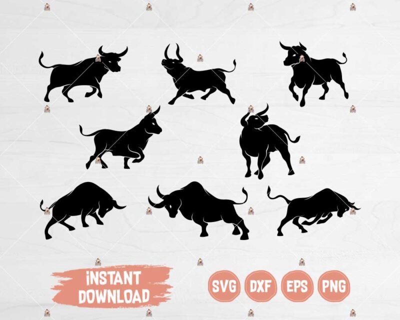 Fighting Bulls SVG cutting files for Cricut, Silhouette, Brother.