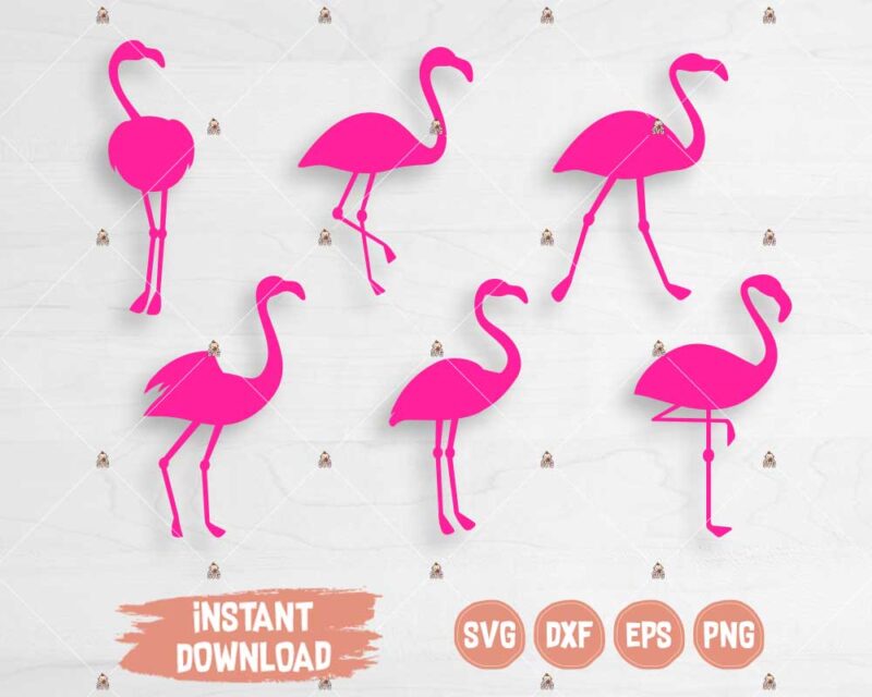 Flamingo Birds SVG cut or print files