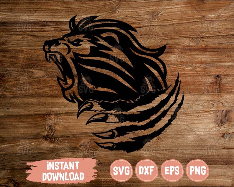 Lion Rage Attack Svg Design