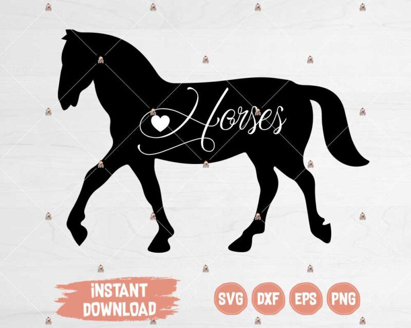 Love Horses SVG cutting files for Silhouette