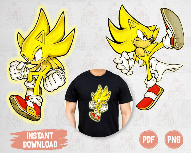 Sonic The Hedgehog Printable for sublimation or heat transfer