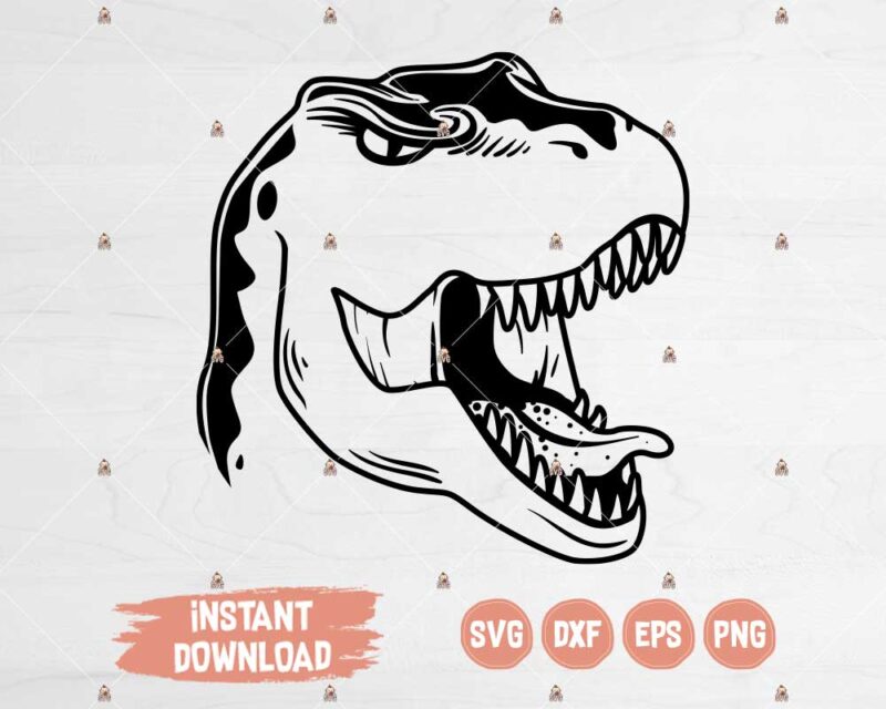 T-rex Head SVG cutting files for machines like Cricut