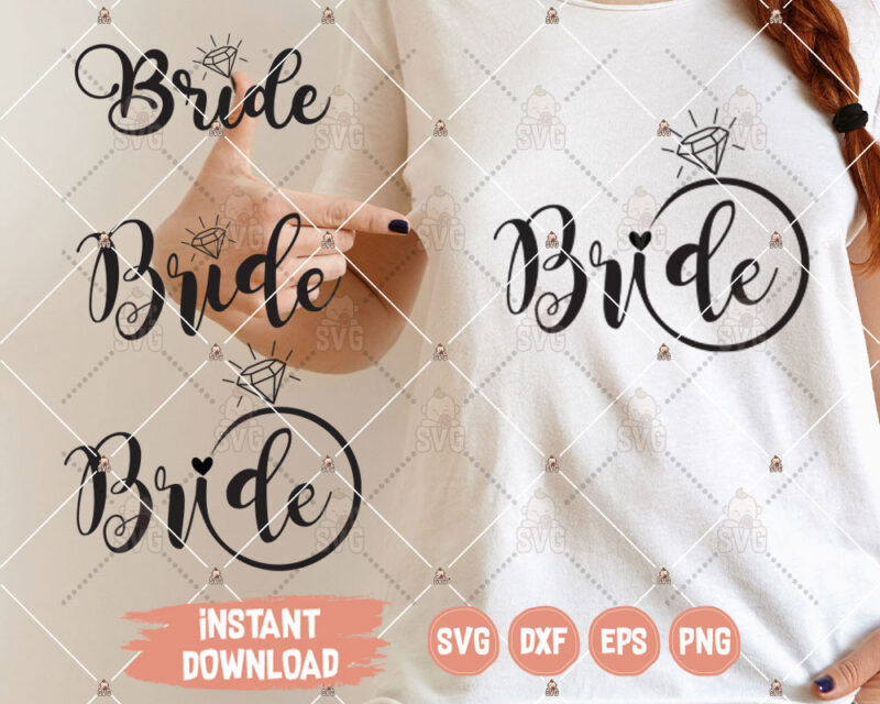 Bride in a diamond ring Svg Cut or Print File