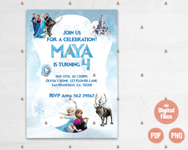 Frozen Digital Invitation with own wording