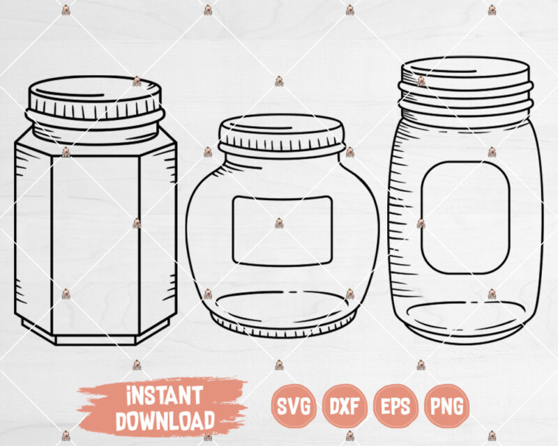 Mason Jar Svg cutting or printing files for machines like Cricut, Silhouette etc.