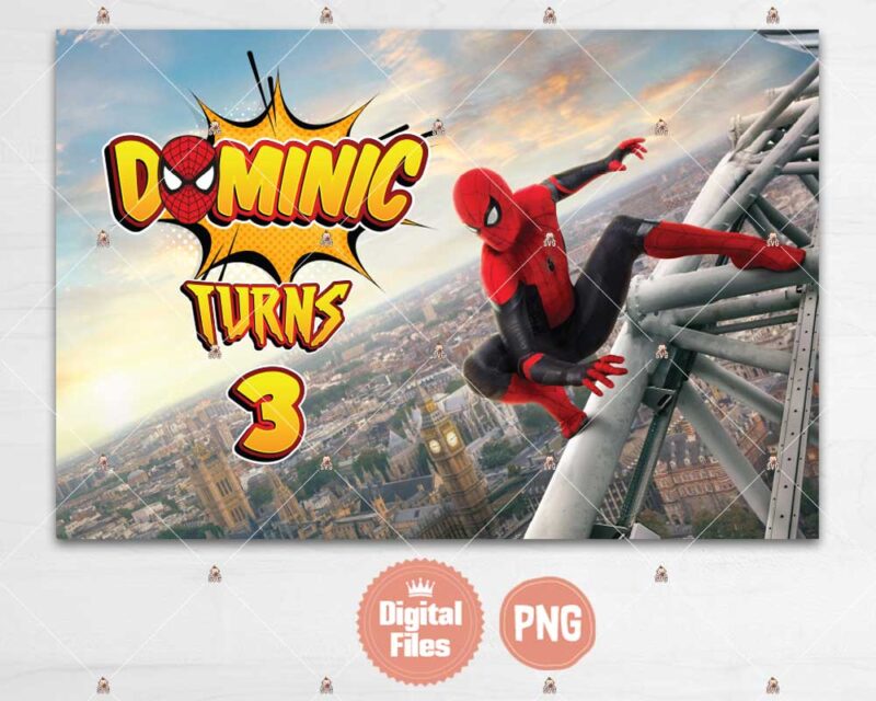 Digital Customizable Spiderman Backdrop